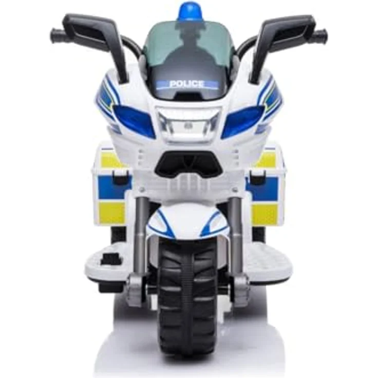 Chipolino Kinder Elektromotorrad Polizei, 3-Rad mit Scheinwerfer und Musikfunktion, Farbe: weiß blau – Bild 3