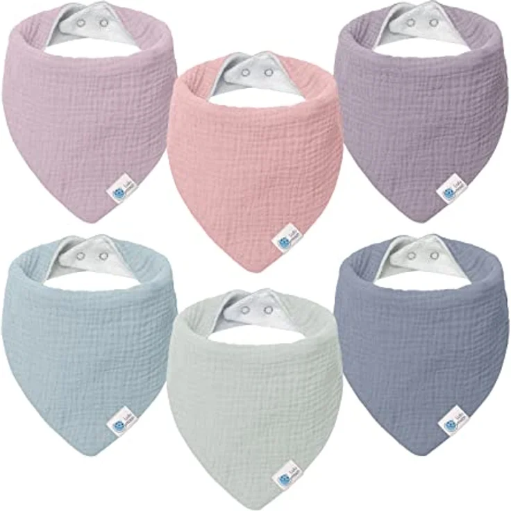 Lulu moon Lätzchen Baby Dreieckstuch Baby Musselin Halstuch Baby für Junge und Mädchen (6 Stück,Traum Einhorn) - Preisvergleich – Bild 1