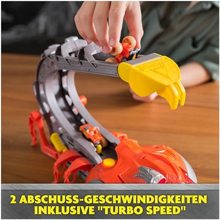 Monster Jam El Toro Loco Venom Velocity Scorpion, Spielset mit 2 Druckguss-Trucks und verstellbarer Rampe, Maßstab 1:87 – Bild 3
