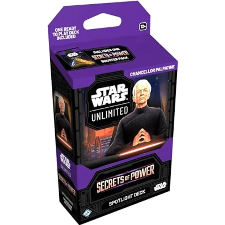 Asmodee Star Wars: Unlimited Trading Card Game - Spotlight Deck Palpatine mit 50 exklusiven Karten und 1 Booster, für 2+ Spieler, Englisch, Alter 12+