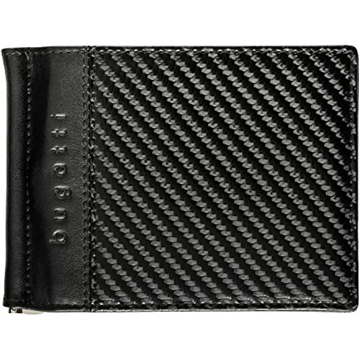 Bugatti Comet Geldbörse mit Geldklammer Herren Leder - Portemonnaie Herren Querformat Schwarz – Geldbeutel Portmonee Wallet Brieftasche Männer Portmonaise RFID – Bild 2