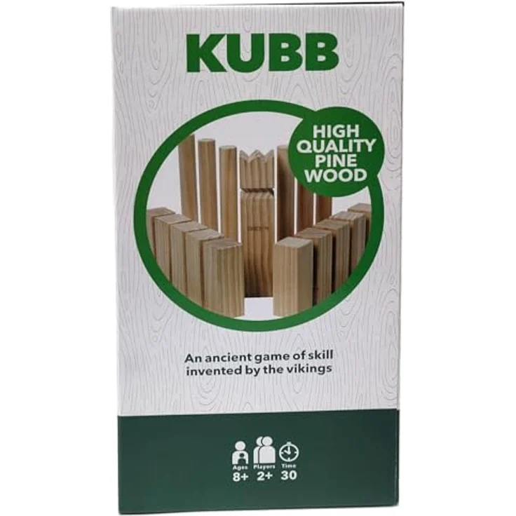 Bex Wikingerschach Kubb, strategisches Wurfspiel aus Holz für 2-12 Spieler, natürliche Farbe, für Indoor & Outdoor – Bild 3
