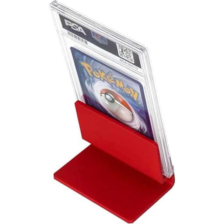 Feldherr 5er Set Kartenständer für Graded Cards und Slabs, kirschrot, mit optimalem Neigungswinkel von 10° – Bild 3