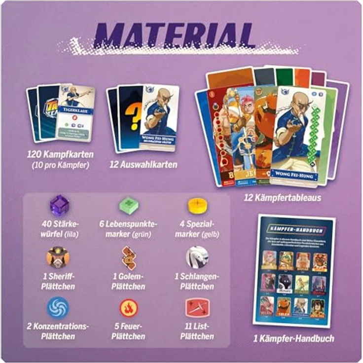 Kosmos 685454 Tag Team, Taktisches Deckbuilding Spiel für 2 Personen, ab 10 Jahre mit 12 Kämpferinnen und Kämpfern – Bild 3