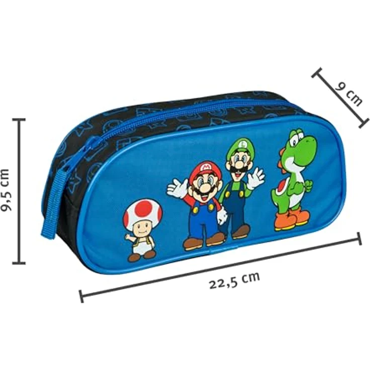 Undercover Super Mario Federmäppchen, kinderfreundliches Design, kompakt 22,5 x 9 x 9 cm, leicht 50 g, ideal für Schule und Freizeit – Bild 2