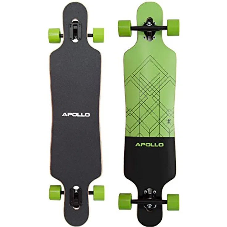 Apollo Longboard Vanua Flex III Special Edition, Drop Through Freeride Cruiser Board mit High Speed ABEC Kugellagern, inkl. Skate T-Tool - Blau