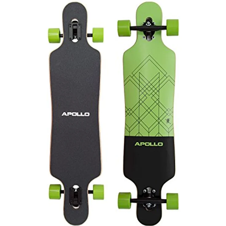 Apollo Longboard Vanua Flex III Special Edition, Drop Through Freeride Cruiser Board mit High Speed ABEC Kugellagern, inkl. Skate T-Tool - Blau – Bild 1