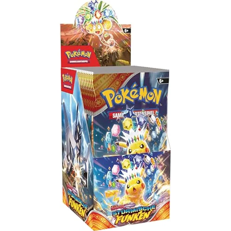 Pokémon Boosterpack-Display Karmesin & Purpur – Stürmische Funken (enthält 18 Boosterpacks)