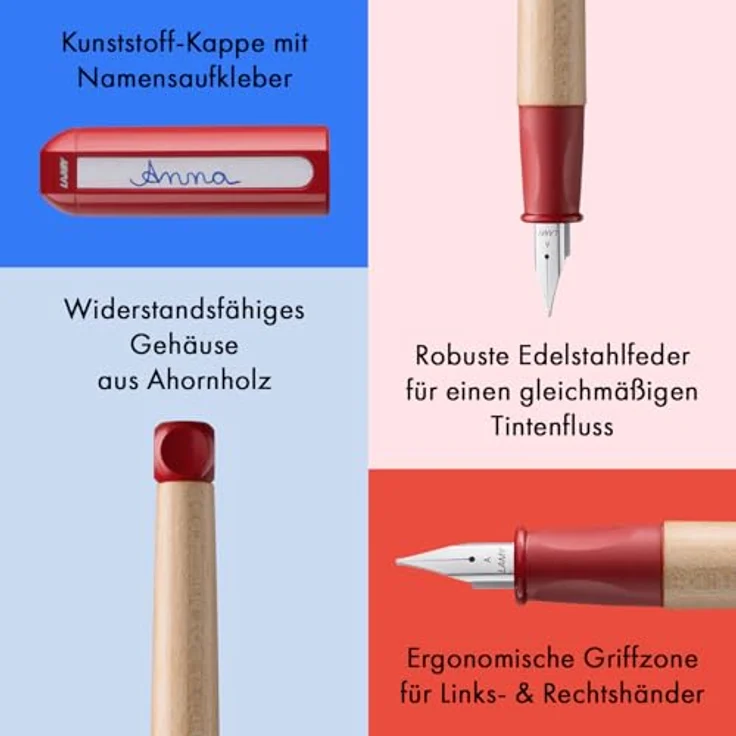 LAMY Füller abc 010 ROT Stärke A, Schreiblernfüller für Kinder ab 5 Jahren – Bild 3