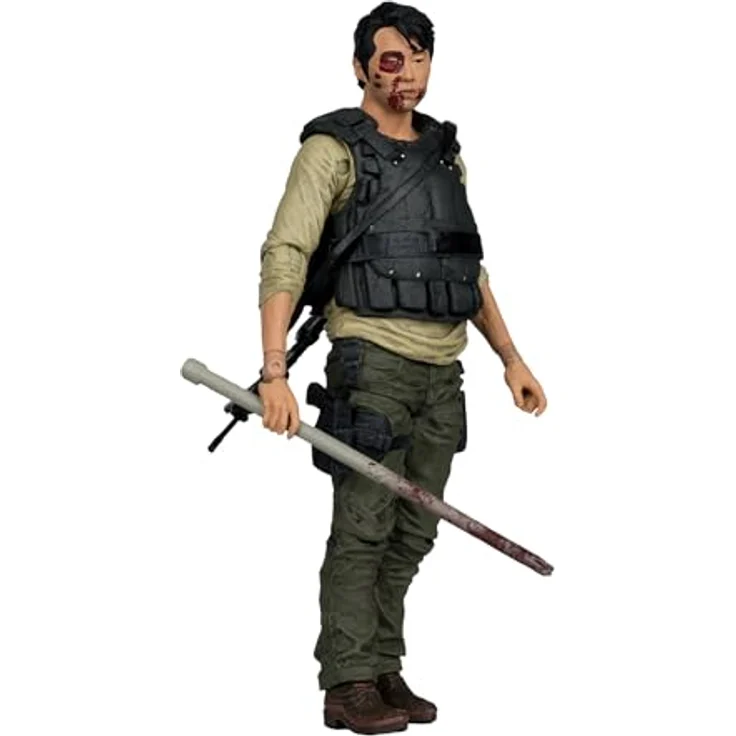 McFarlane Toys The Walking Dead Glenn, 12,7 cm Actionfigur mit 20 Gelenkpunkten, inkl. Pistole, Messer und abwechselndem Kopf – Bild 2