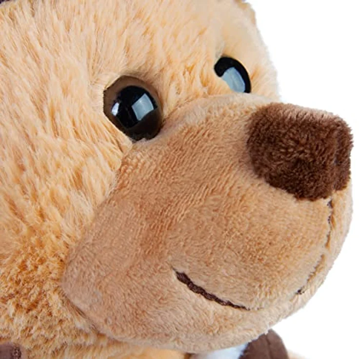 BRUBAKER Teddybär Pilot mit Fliegerbrille und Pilotenoutfit Braun - 25 cm Teddy in Flieger Uniform - Plüschbär Glücksbringer Kuscheltier – Bild 4