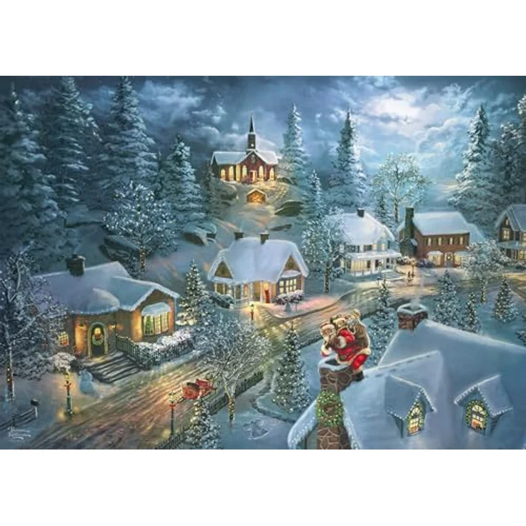 Schmidt Spiele 57529 Santas Silent Night, 1000 Teile Puzzle mit individueller Formvielfalt und perfekter Passgenauigkeit – Bild 1