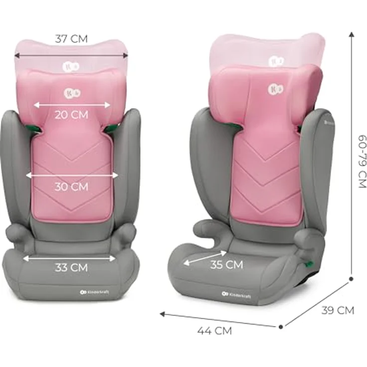 KinderKraft I-Spark, Kindersitz ECE R129/i-Size, 2in1 mit abnehmbarer Rückenlehne, 10-stufige Kopfstütze, für Kinder 100-150 cm – Bild 9