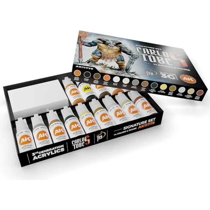 AK Interactive AK11779 - Signature Set Carlos Tobes - 14 Farben Malset mit Figur, hochwertige Farbtiefe – Bild 2