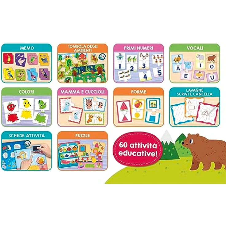 Lisciani Carotina Baby, Bildendes Brettspiel für Kinder ab 2 Jahren mit lehrreichen Aktivitäten – Bild 2