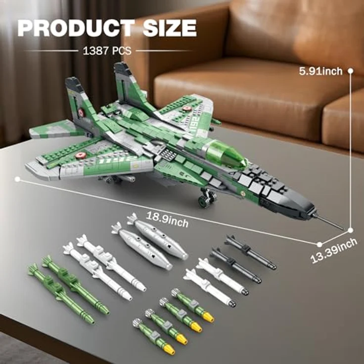 Reobrix MIG-29 Kampfjet-Bausatz 33024, Militärflugzeug-Modell mit einziehbarem Fahrwerk, ausstellungsreif für Luftfahrt-Enthusiasten ab 14 Jahren – Bild 5