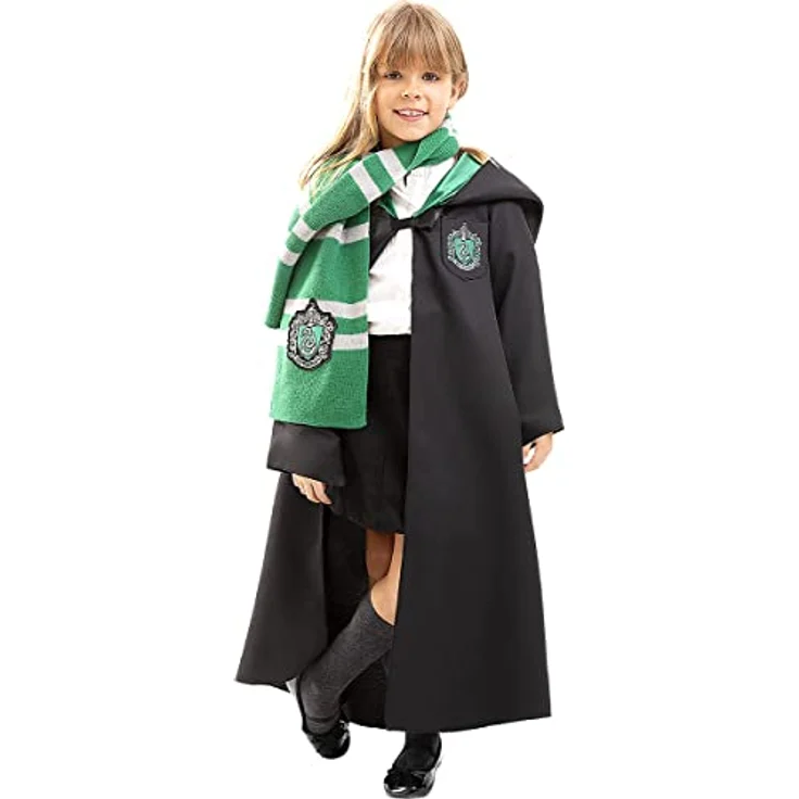 Funidelia Harry Potter Slytherin Kostüm 100% OFFIZIELLE für Jungen und Mädchen Größe 7-9 Jahre Hogwarts, Zauberer, Film und Serien - Bunt – Bild 3
