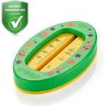 Reer Baby-Badethermometer oval, kindersicheres Bade-Thermometer mit übersichtlicher Skala, quecksilberfrei, hoher Messbereich bis 50 °C, grün