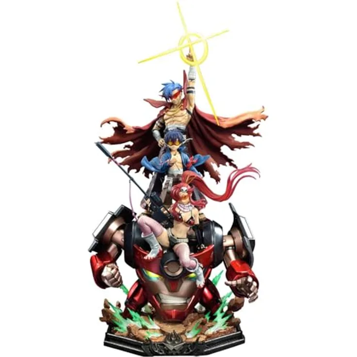 Prime 1 Studio Gurren Lagann Statuette Ultimate Premium Masterline Series 1/4 Kamina, Simon & Yoko with Lagann Deluxe Bonus Version 97, detailgetreue Sammelfigur mit hochwertigen Akzenten