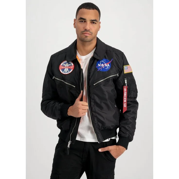 Alpha Industries Bomberjacke Alpha Industries Men - Bomber Jackets Spacewalk Jacket, zweifarbiges Nylon, RBF-Tag, Regular Fit - Schwarz