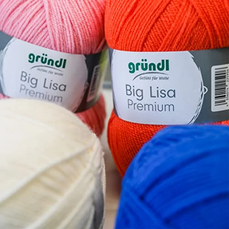 Gründl Big Lisa Premium (Strick- & Häkelgarn mit wollartigem Charakter aus 100 % Polyacryl, 250 g / 665 m, Nadelstärke: 3,5 - 4,5, 1 x 250 g), rot – Bild 2