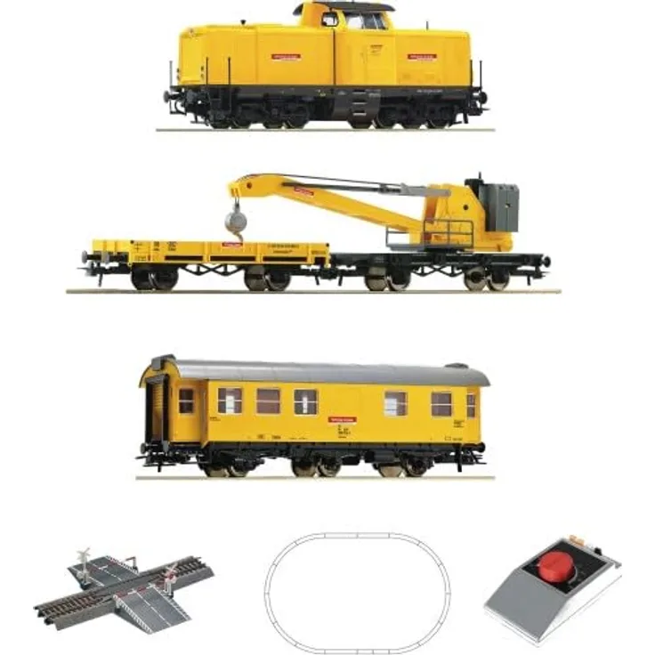 Roco 5100002 H0 Analog Start Set: Diesellokomotive BR 212 mit Kranzug der DB