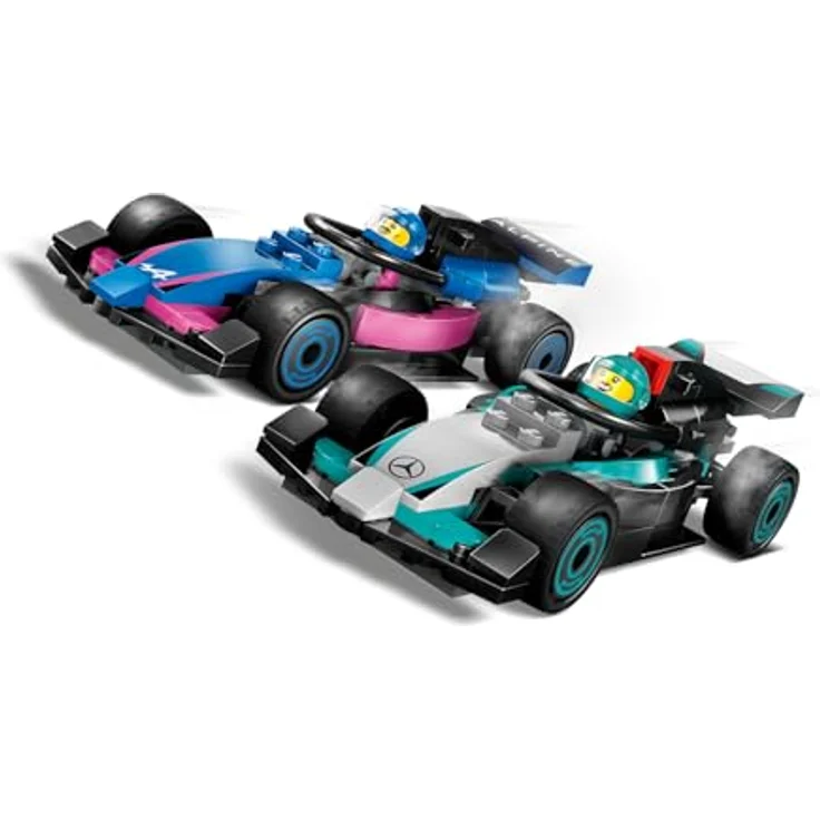 LEGO City F1 Garage mit Mercedes-AMG & Alpine Rennautos - Spielzeug Formel 1 Rennwagen mit 2 Rennfahrern & 4 Mechaniker Minifiguren - Geschenk für Jungen & Mädchen ab 7 Jahren und Fans 60444 - Bauspielzeug mit detailreicher Autowerkstatt – Bild 5