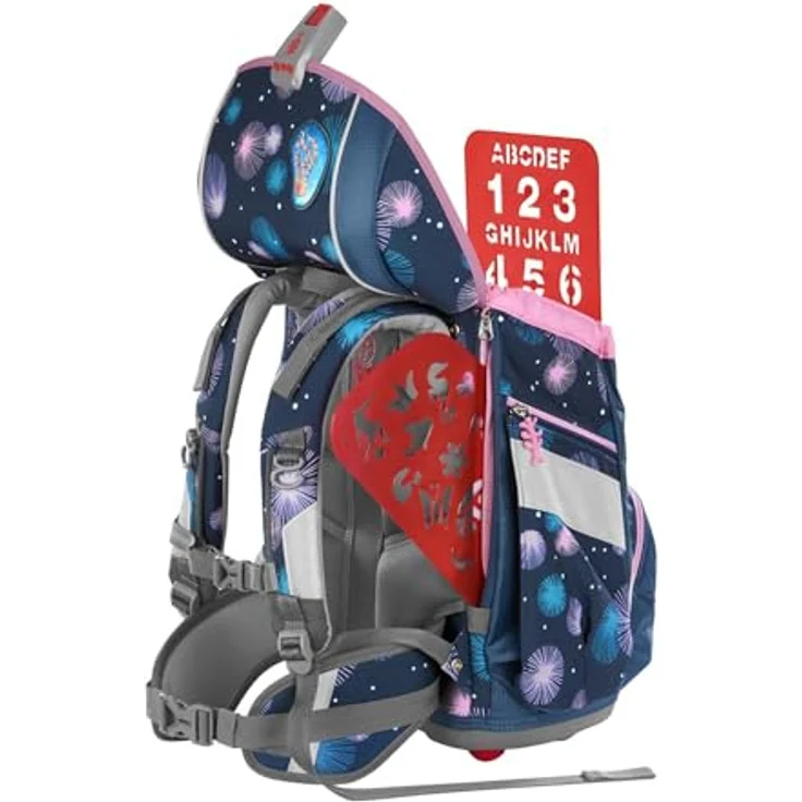 Step by Step Schulranzen-Set 2IN1 Plus „Mermaid Delia“, ergonomischer Tornister mit Reflektoren, höhenverstellbar mit Hüftgurt, 19L, blau-rosa, 6-teilig für Mädchen ab der 1. Klasse – Bild 5