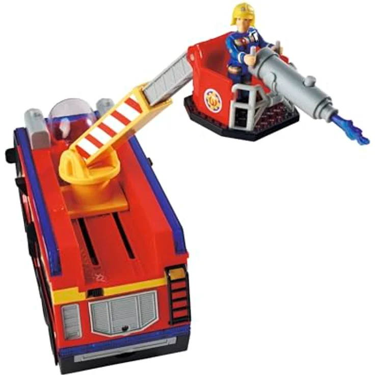 Simba Sam Jupiter, Feuerwehrlöschwagen mit ausziehbarer Leiter und Platz für Figuren – Bild 12