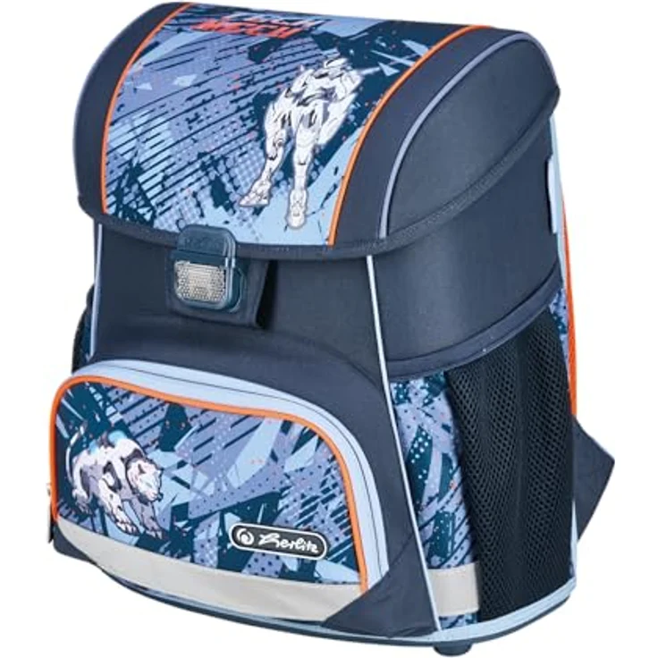 Herlitz Schulranzen Loop Plus, ergonomischer Schulranzen aus Polyester mit reflektierenden Elementen, 310x390x220mm, inkl. Pompon Schüleretui und Sportbeutel – Bild 2