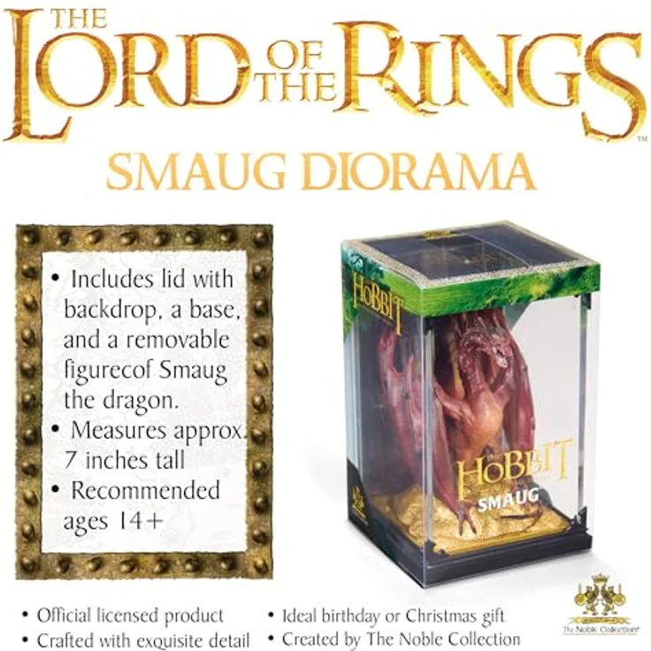 Noble Collection Herr der Ringe Diorama Figure Smaug, 17 cm, PVC-Figur – Bild 6