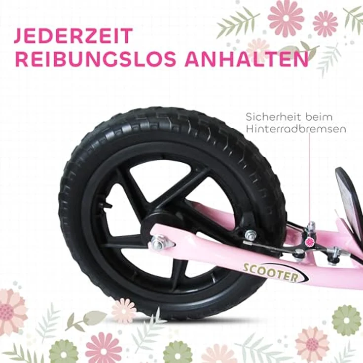 Kinderroller Anti-Rutsch Trittfläche, Metallfahrradständer zum Parken, (Farbe: pink) – Bild 6