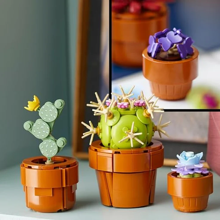 LEGO Icons Mini Pflanzen, 9 künstliche Blumen zum Bauen, Botanical Collection Sammel-Set für Erwachsene, Geschenk für Sie & Ihn zum Valentinstag, Wohndeko mit baubarem Terrakotta-Topf 10329 – Bild 5