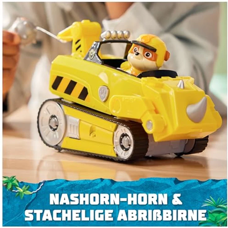 Spin Master Paw Patrol Jungle Pups, Spielzeug-Auto Nashorn-Dozer mit abnehmbarer Rubble-Figur – Bild 6