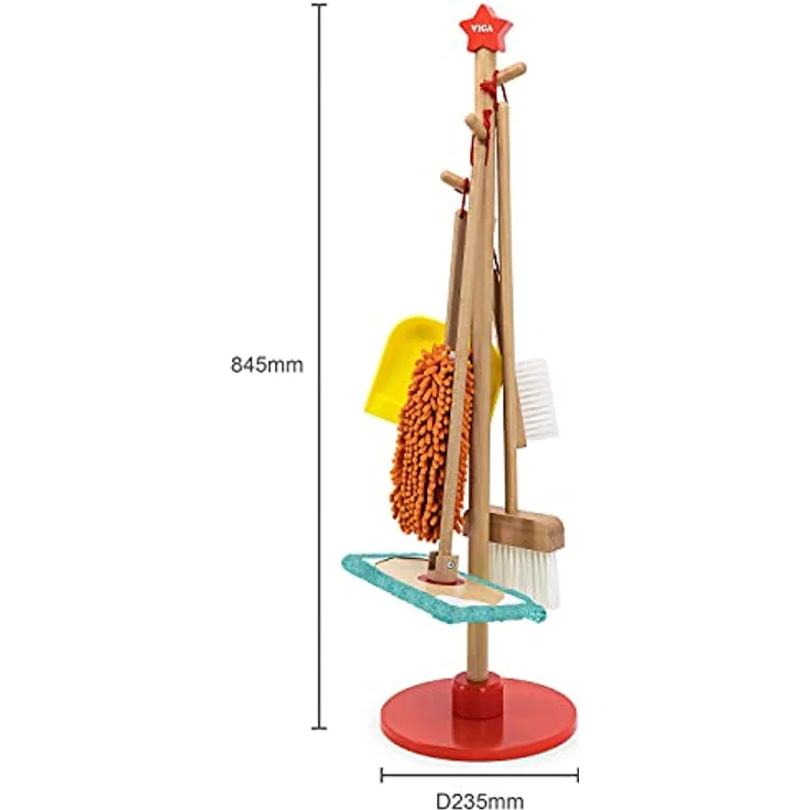 VIGA Viga Cleaning Tool Set, sicheres Holzspielzeug für Kleinkinder, fördert Feinmotorik und Kreativität, EN71-konform – Bild 4