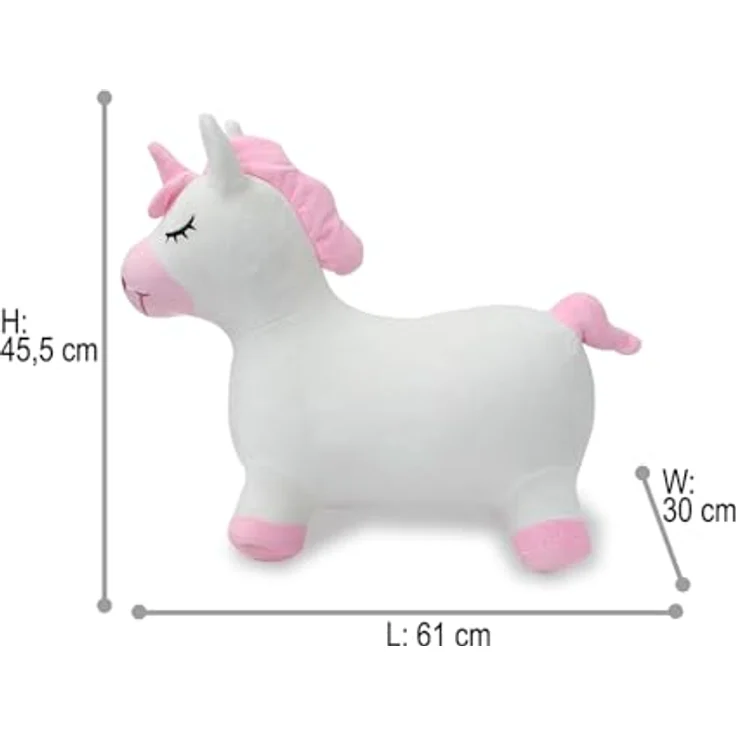 Jamara Hüpftier Einhorn, Plüschbezug mit Pumpe, fördert Gleichgewichtssinn, BPA-frei, ab 12 Monate – Bild 3