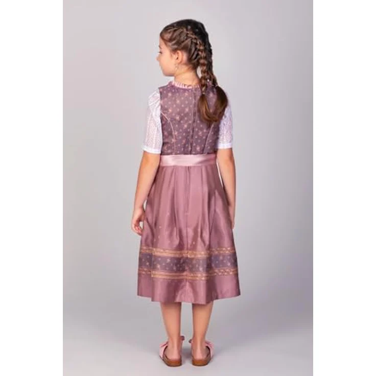 Edelnice Dirndl Madeleine, Trachtenkleid mit handgefertigtem Charivari, gold-rosé - Preisvergleich – Bild 6