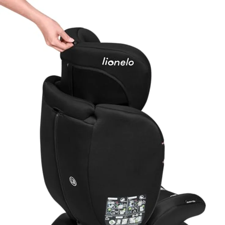 lionelo Autokindersitz BASTIAAN I-SIZE, i-Size / 0-36 kg / Isofix + Top Tether, ab Geburt bis 12 Jahre, schwarz – Bild 5