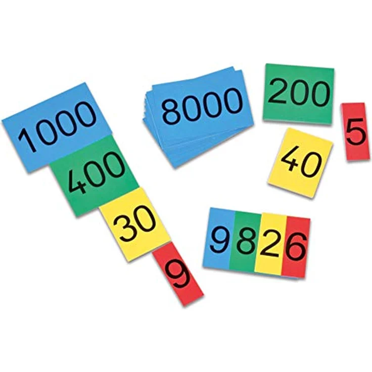 Betzold Stellenwertkarten aus Karton, Lernspielzeug für Zahlenraum bis 1000, 40 Karten in verschiedenen Farben – Bild 2