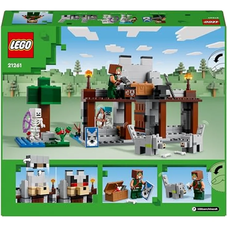 LEGO® Konstruktionsspielsteine Die Wolfsfestung (21261), LEGO Minecraft, (312 St), Made in Europe – Bild 9