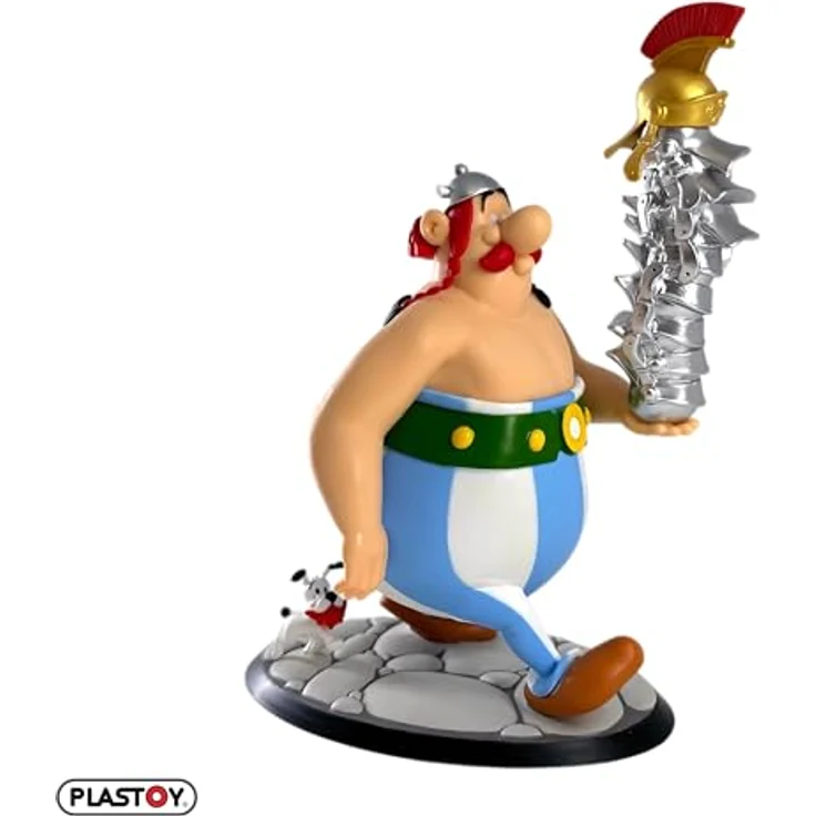 Plastoy Asterix - Obelix mit Stapel römischer Helme, detailreiche Sammelfigur für Asterix-Fans – Bild 1