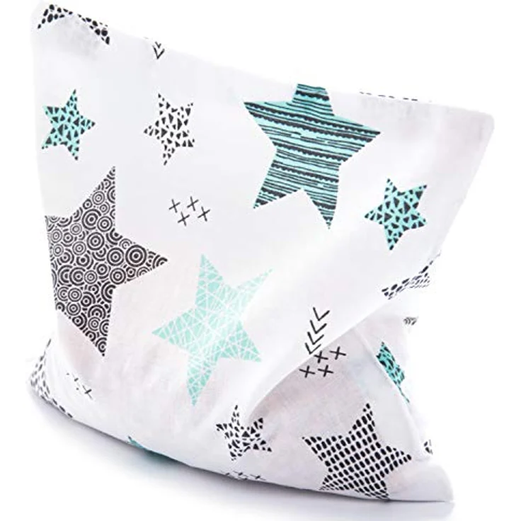 Amilian Kirschkernkissen 22 x 22cm Wärmekissen Wärmekompresse Körnerkissen Kirschkernsack Kirschkern Kissen für Kinder Erwachsene ideal als Massagekissen Kältekissen Sternschnuppe türkis – Bild 2