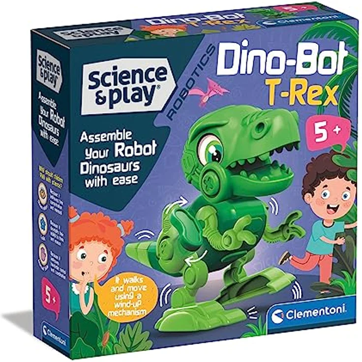 Clementoni 75073 Science & Play Dino Bot T-Rex, pädagogisches Bauset mit Spezialwerkzeugen für Kinder ab 8 Jahren, Mehrfarbig, hergestellt in Italien – Bild 1