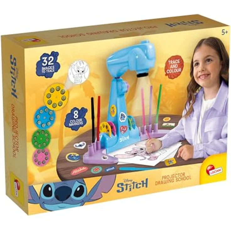 Lisciani Stitch Projector Drawing School, Lernspiel mit LED-Projektor für kreative Zeichnungen und Themenabenteuer – Bild 1