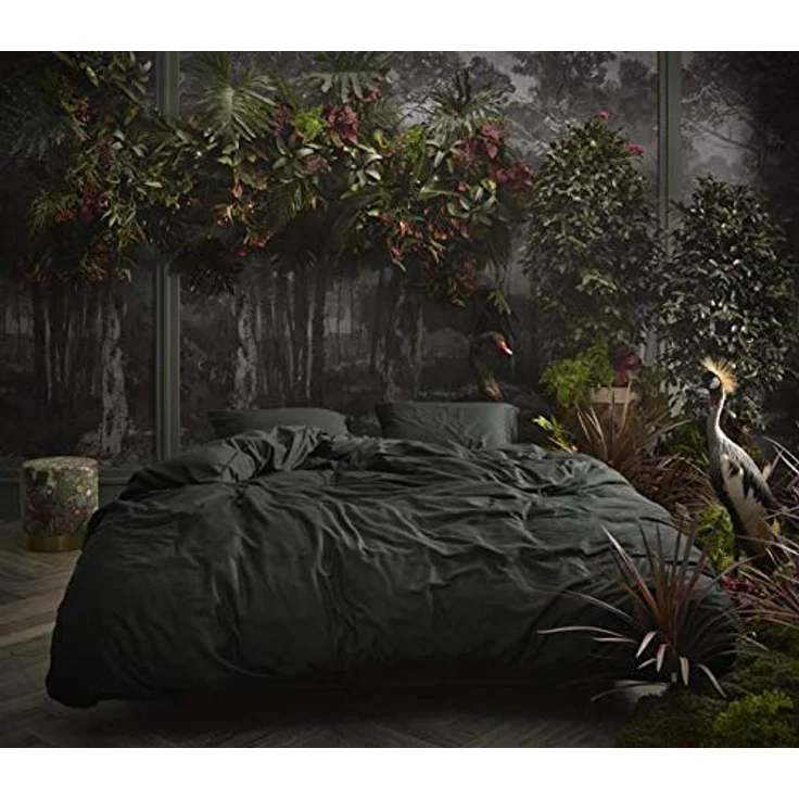 ESSENZA Satinbettwäsche Minte I Farbe Anthracite Anthrazit I Größe 135x200+80x80cm I Reine Baumwolle I Reißverschlus I Uni Einfarbig, 401244-100DE-038, Grau, 135 x 200 – Bild 4