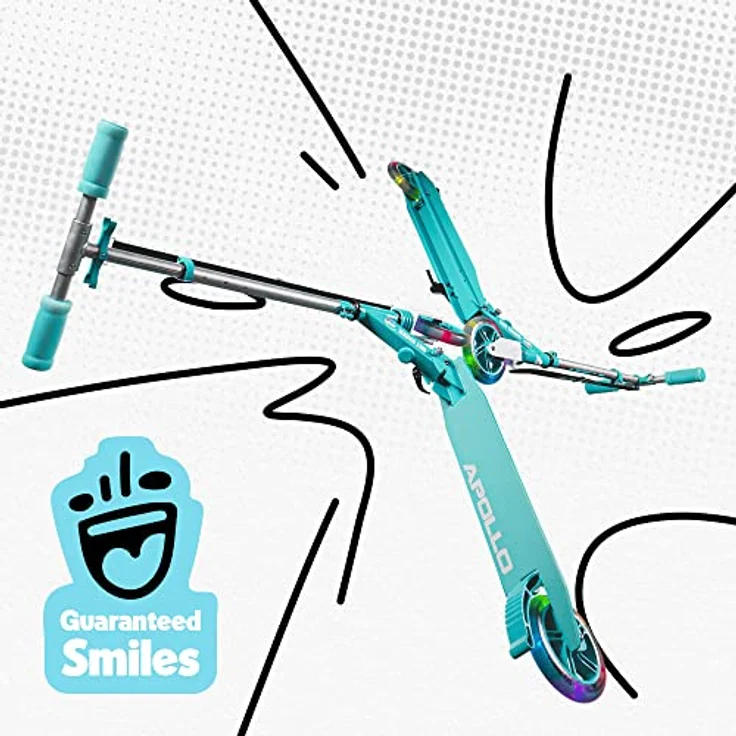 Apollo Skyracer City Roller mit LED Leuchträdern | Roller Kinder 6 Jahre | City Scooter mit Federung | Tretroller für Kinder und Teens | klappbar und höhenverstellbar, türkis – Bild 5