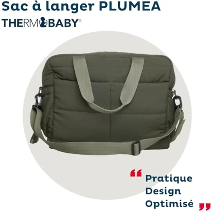 Thermobaby Wickeltasche Plumea, gesteppt mit Wickelunterlage, großes Fassungsvermögen, isolierte Taschen, grau – Bild 3