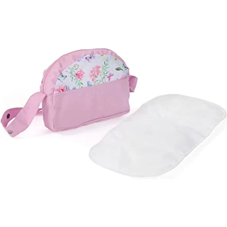 Bayer Chic 2000 853-53 Bayer Chic 2000-Wickeltasche für Puppen, Puppenwickeltasche, Puppenzubehör, Puppentasche, Flowers, rosa – Bild 1