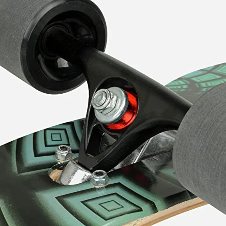 Mach1 Bambus Longboard mit Keramik Kugellager + T-Tool - Skateboard Drop Through Cruiser Komplettboard (Mystery) – Bild 5