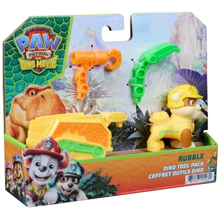Spin Master PAW Patrol: Der Dino Film Rubbles Dino Werkzeug-Pack mit authentischer Rubble-Figur, Anhänger und 2 austauschbaren Werkzeugen, ab 3 Jahren, Mehrfarbig – Bild 10